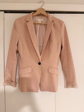 H&M Blush Pink Single-Button Blazer Size 8